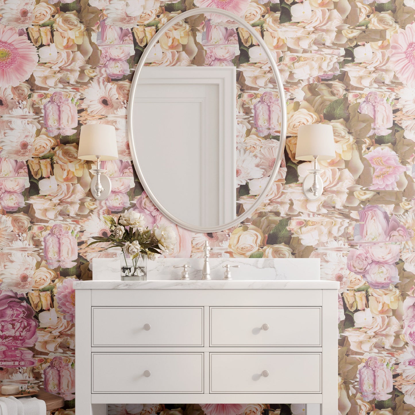 Cream Flower Trip Wallpaper