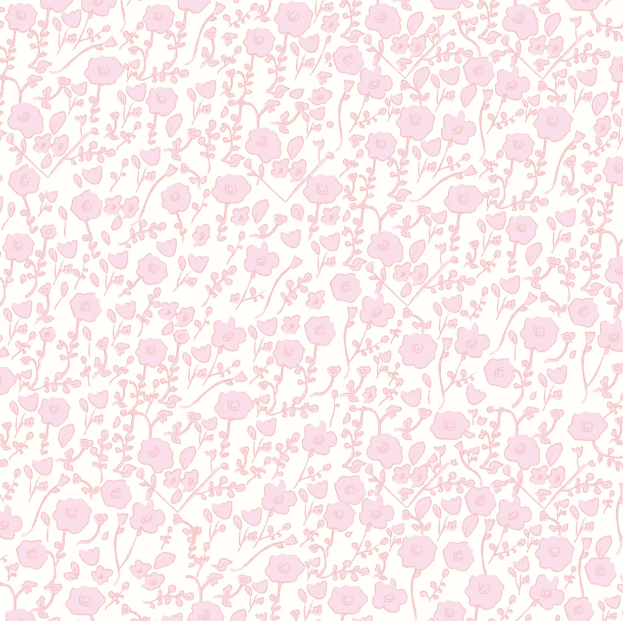 Blooming Toile Pink Wallpaper
