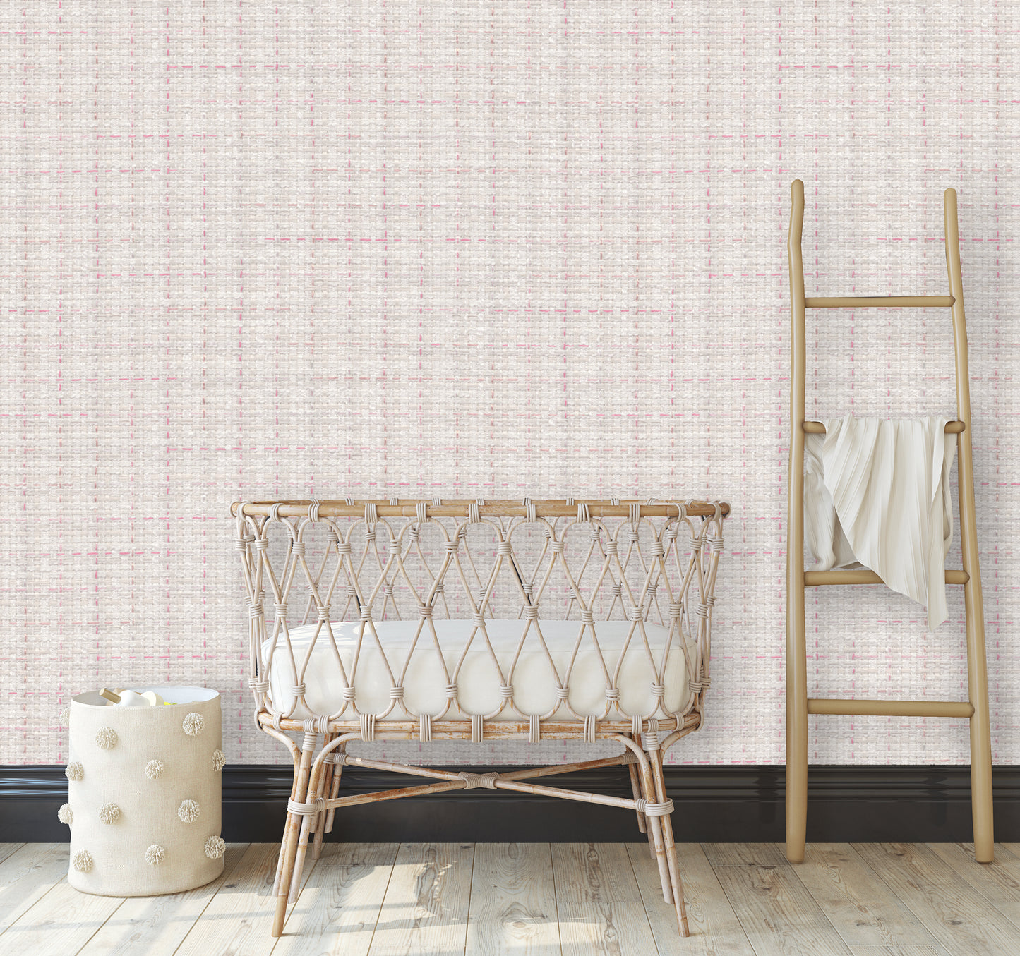 Fairfax Pink Weave Wallpaper
