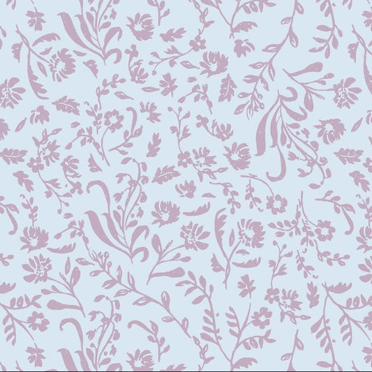 Micro Floral in Mauve and Blue