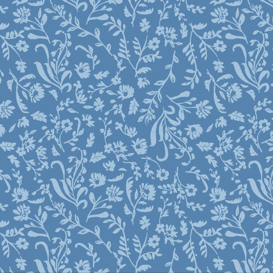 Micro Floral in Tonal Blue