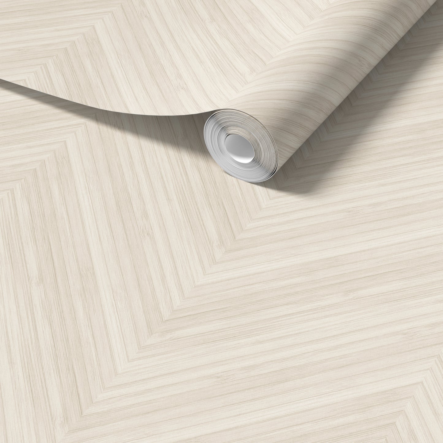 Oversized Bamboo Chevron Wallpaper in Almond