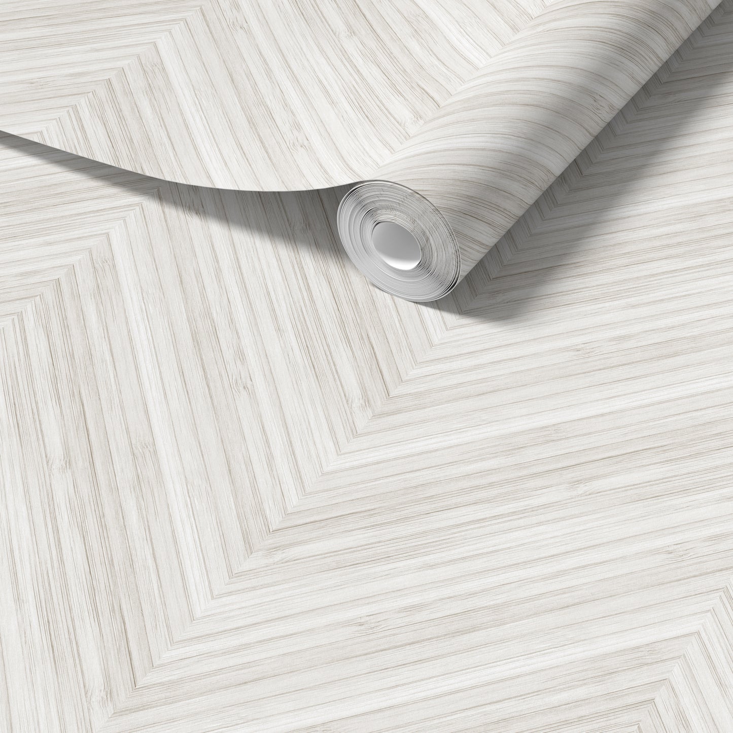 Oversized Bamboo Chevron Wallpaper in Cream
