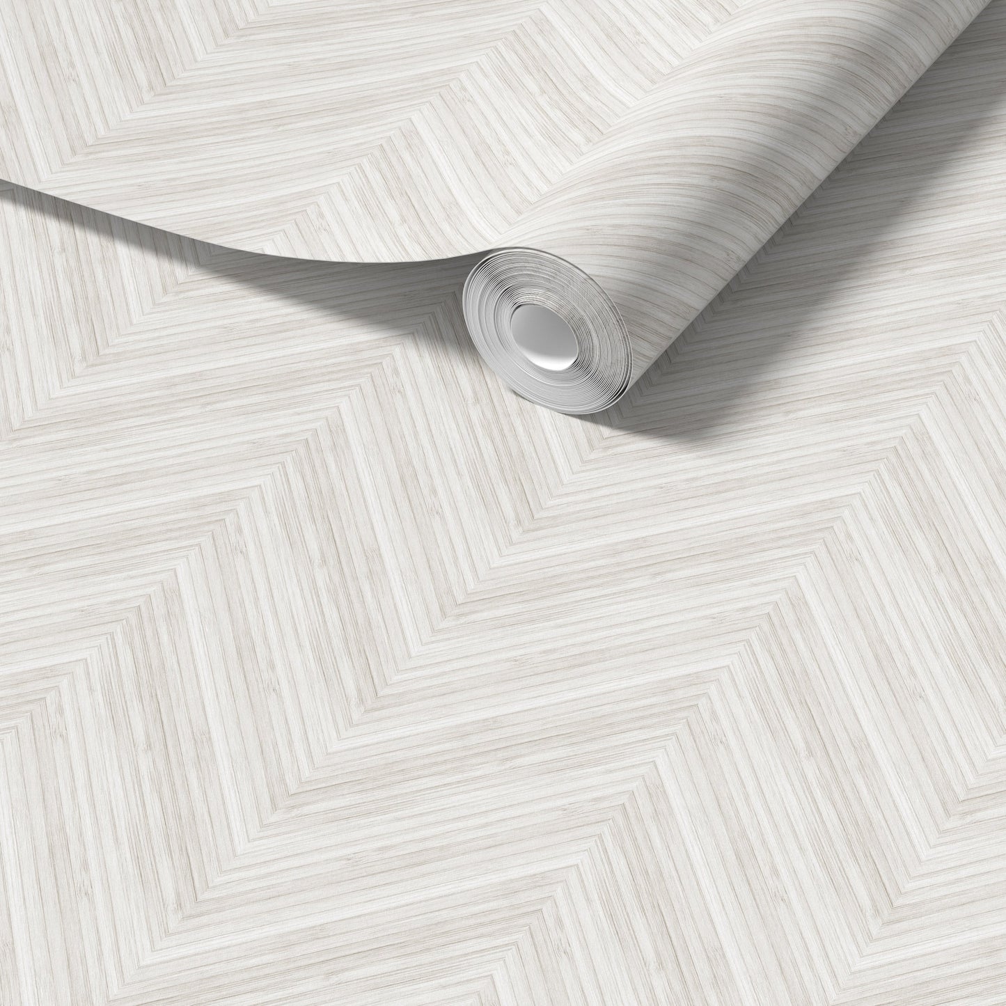 Bamboo Chevron Wallpaper in Cream Vinyl