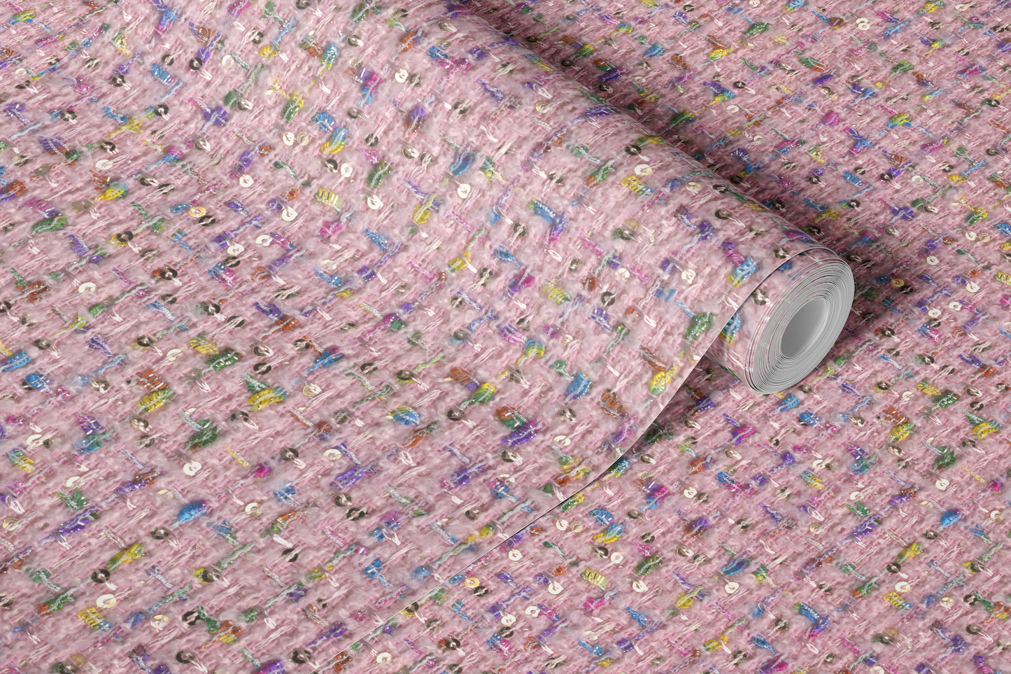 Party Pink Tweed Wallpaper