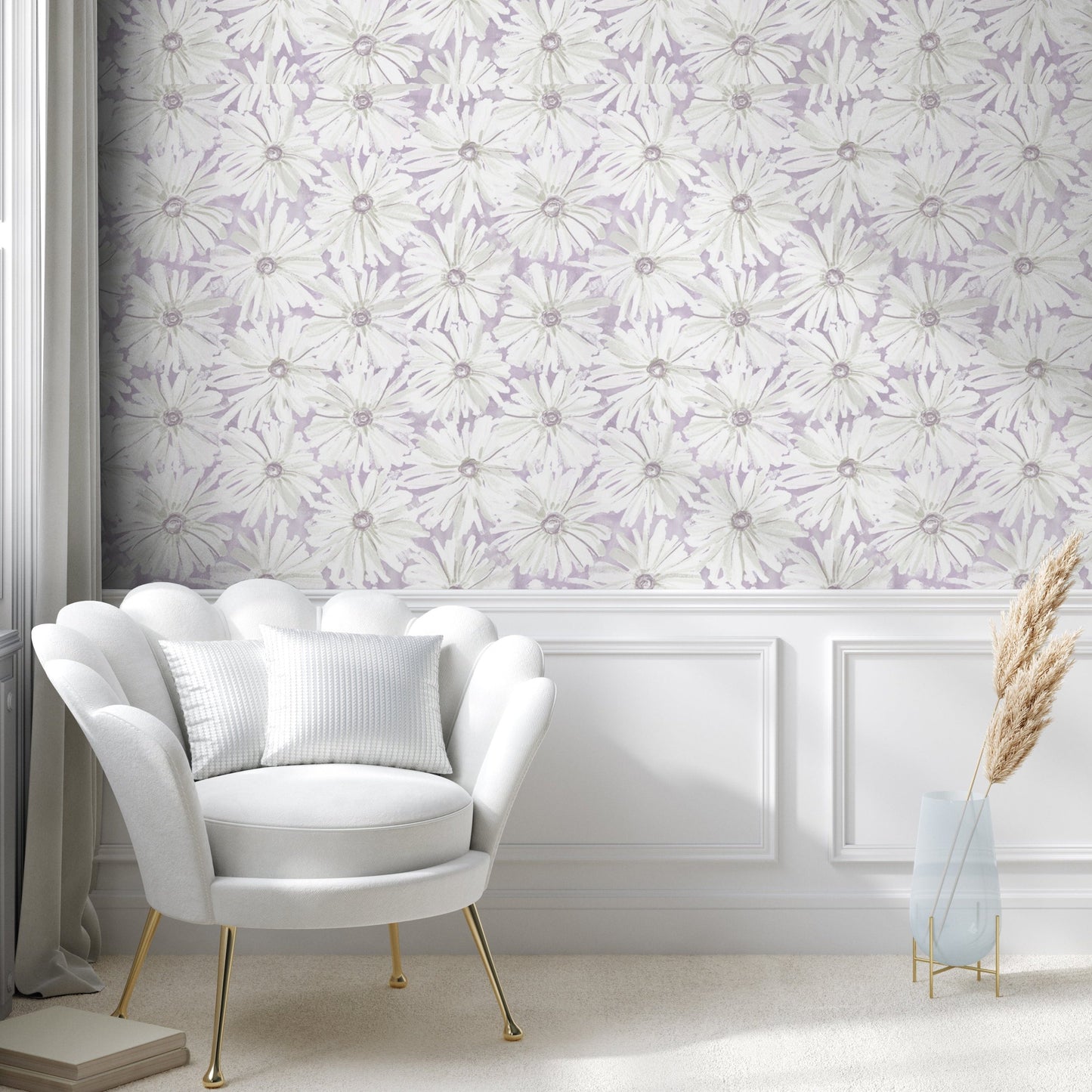 Perfect Purple Watercolor Floral Wallpaper