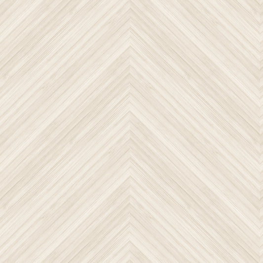 Oversized Bamboo Chevron Wallpaper in Almond