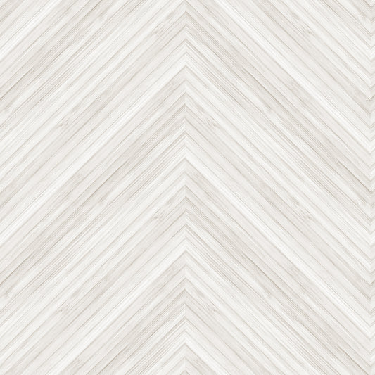 Oversized Bamboo Chevron Wallpaper in Cream