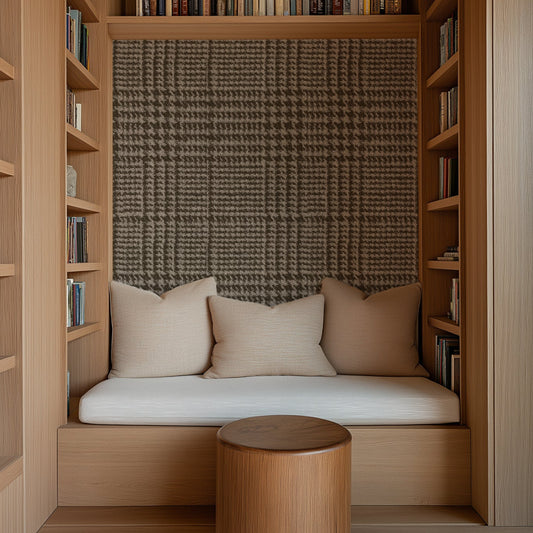 Kingsley Brown Plaid Wallpaper