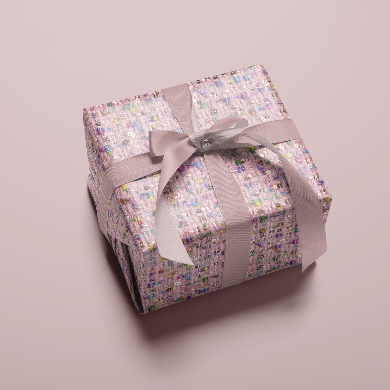 Party Pink Tweed Wrapping Paper Set of 2