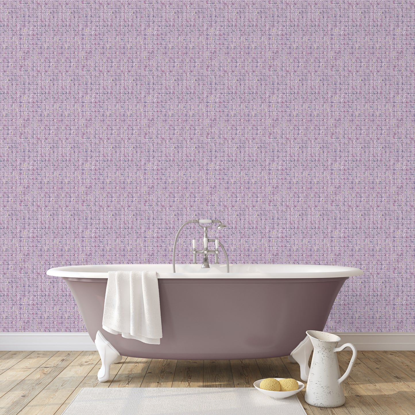 Dream House Purple Tweed Wallpaper