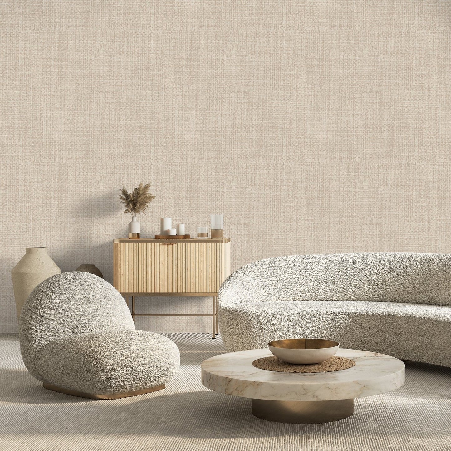 Tonal Boucle Wallpaper in Almond