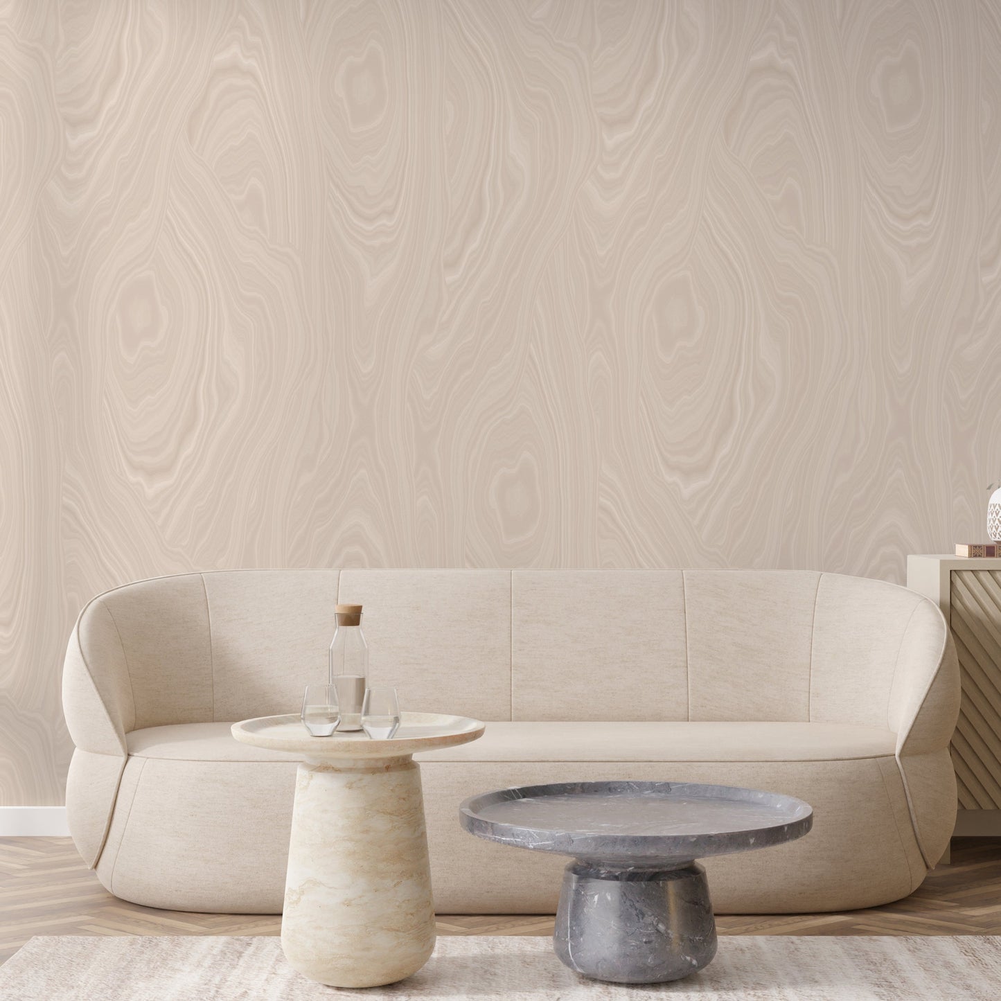 Tonal Malachite Wallpaper in Blush