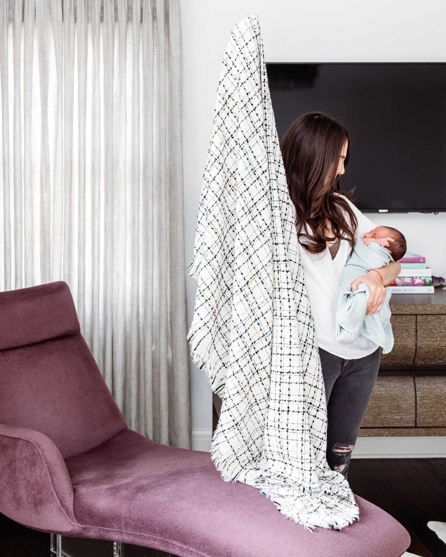 Space Grid Throw Blanket
