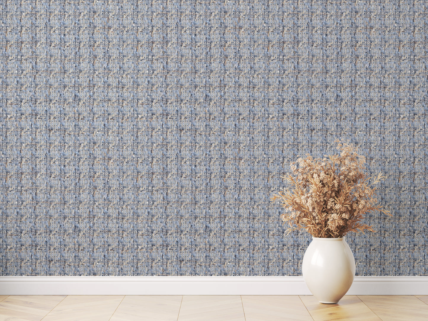 Not Basic Blue Tweed Wallpaper