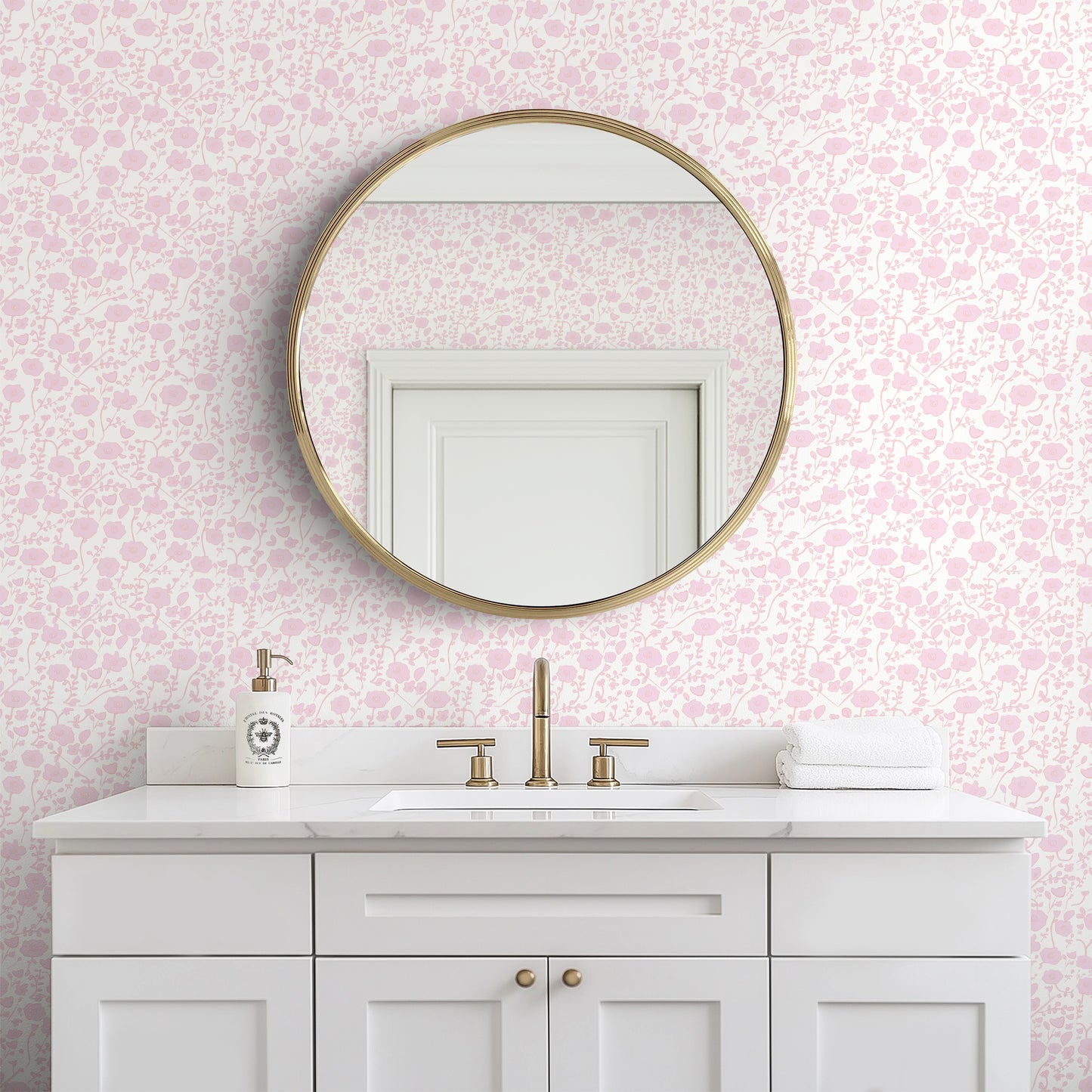 Blooming Toile Pink Wallpaper