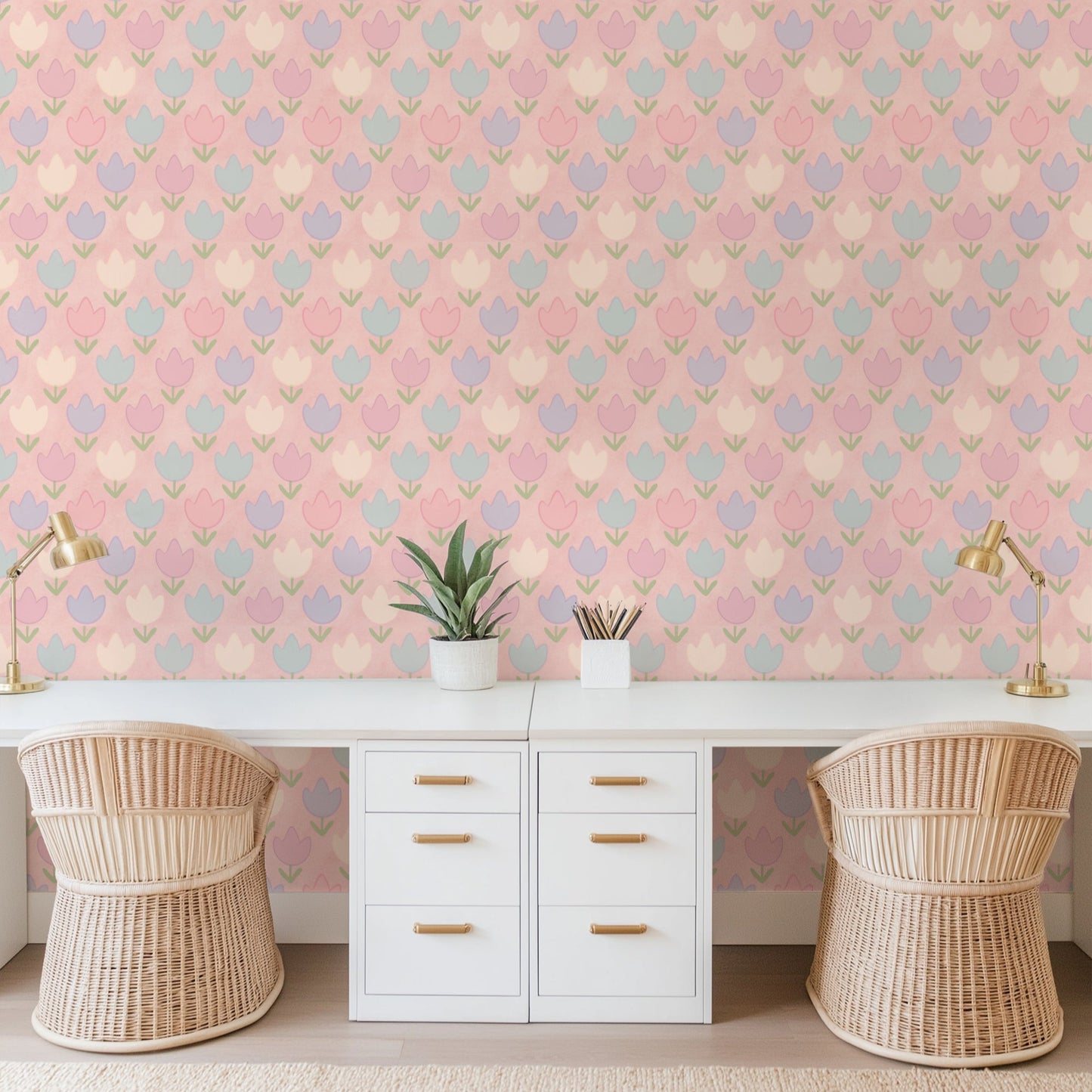 Morning Meadow Blush Wallpaper