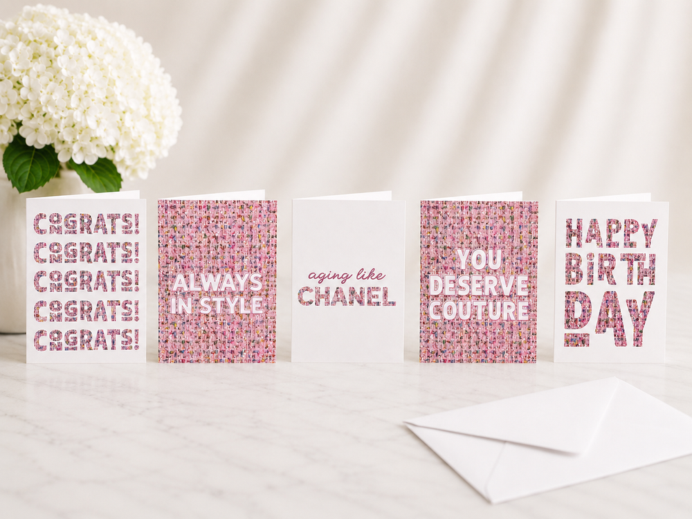 Set of 5 Haute Couture Greeting Cards