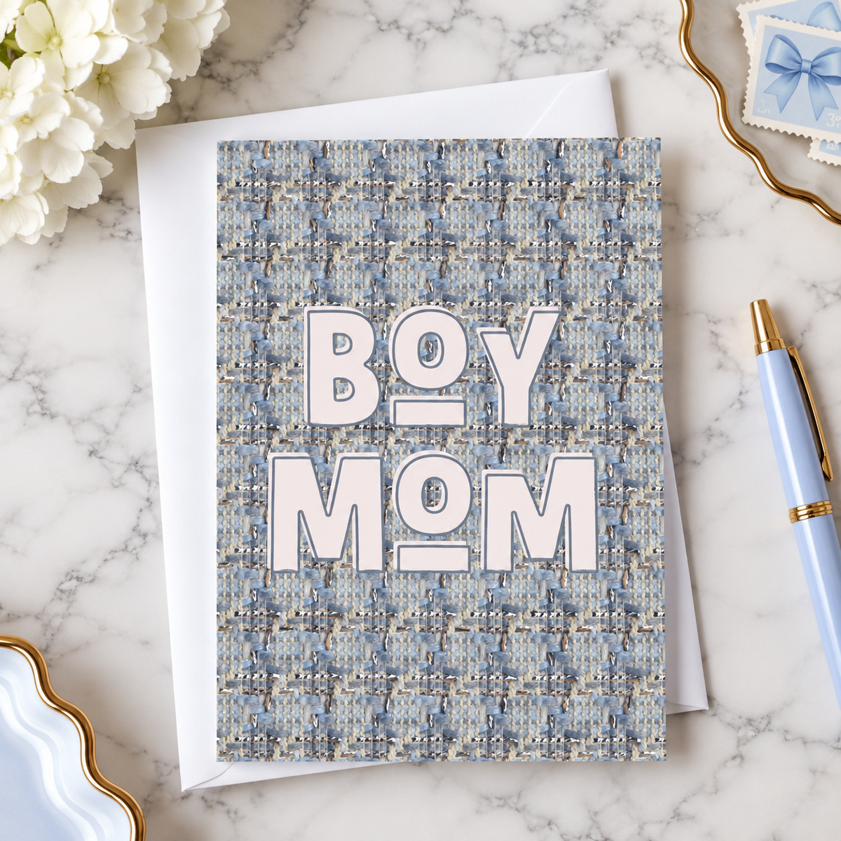 Boy Mom Greeting Card