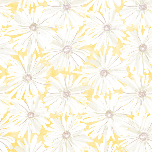 Happiest Yellow Watercolor Floral Wallpaper