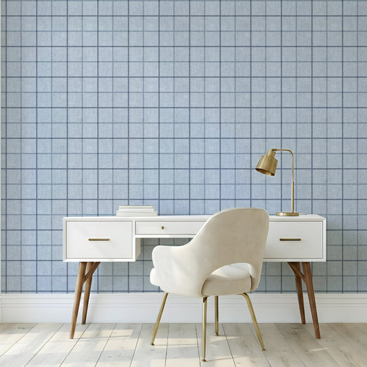 Integrated Check Denim Wallpaper