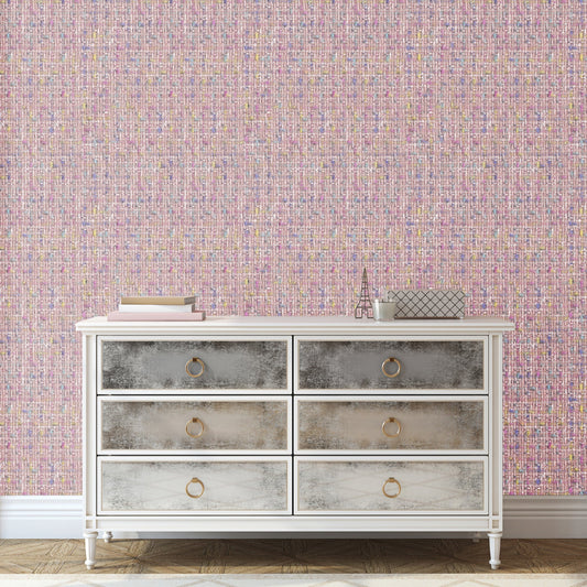 Dream House Pink Tweed Wallpaper