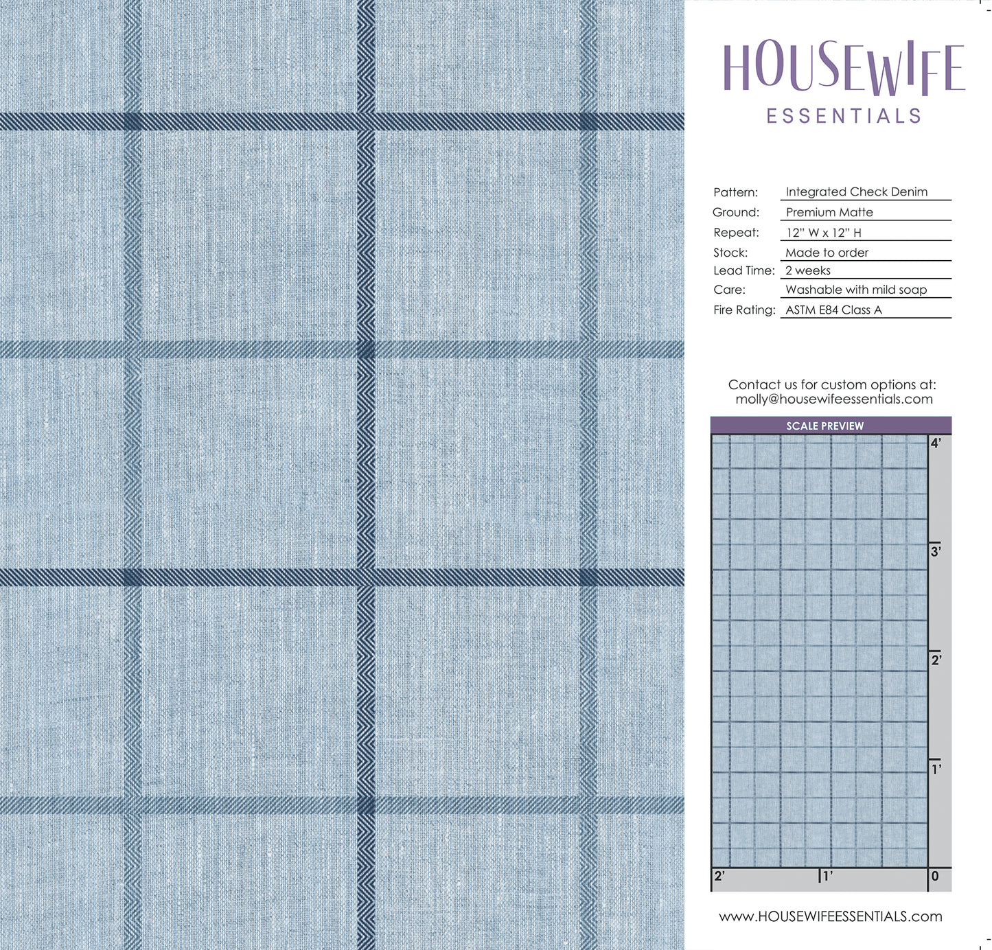 Integrated Check Denim Wallpaper