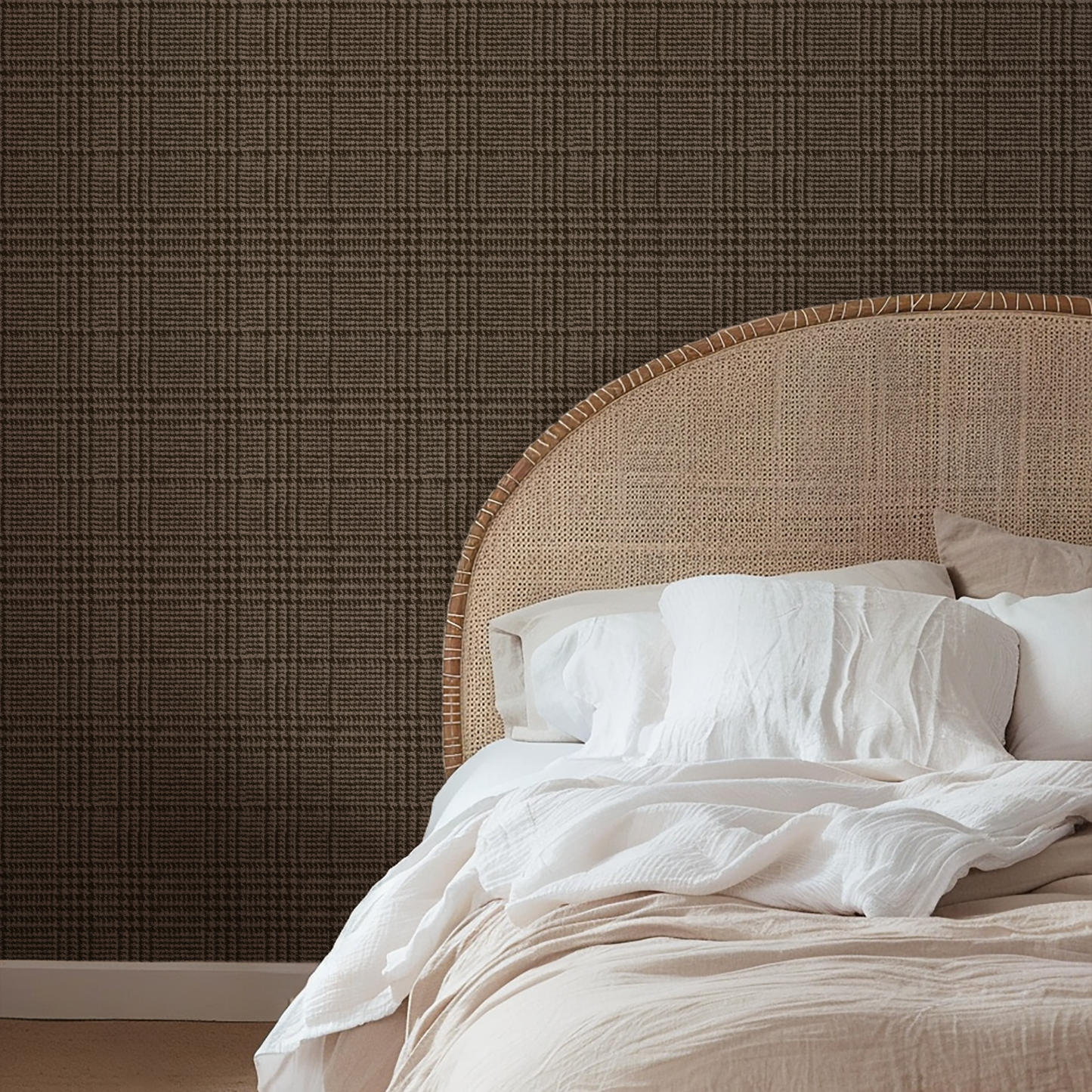 Kingsley Brown Plaid Wallpaper