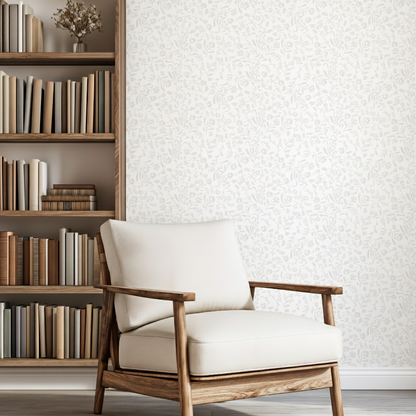 Micro Floral in Cream and White