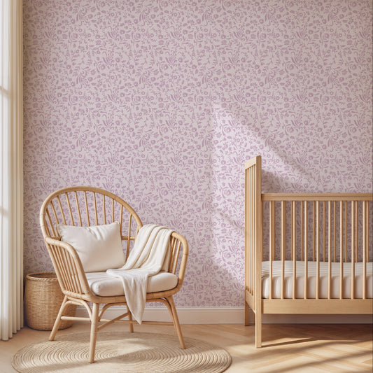 Micro Floral in Tonal Mauve