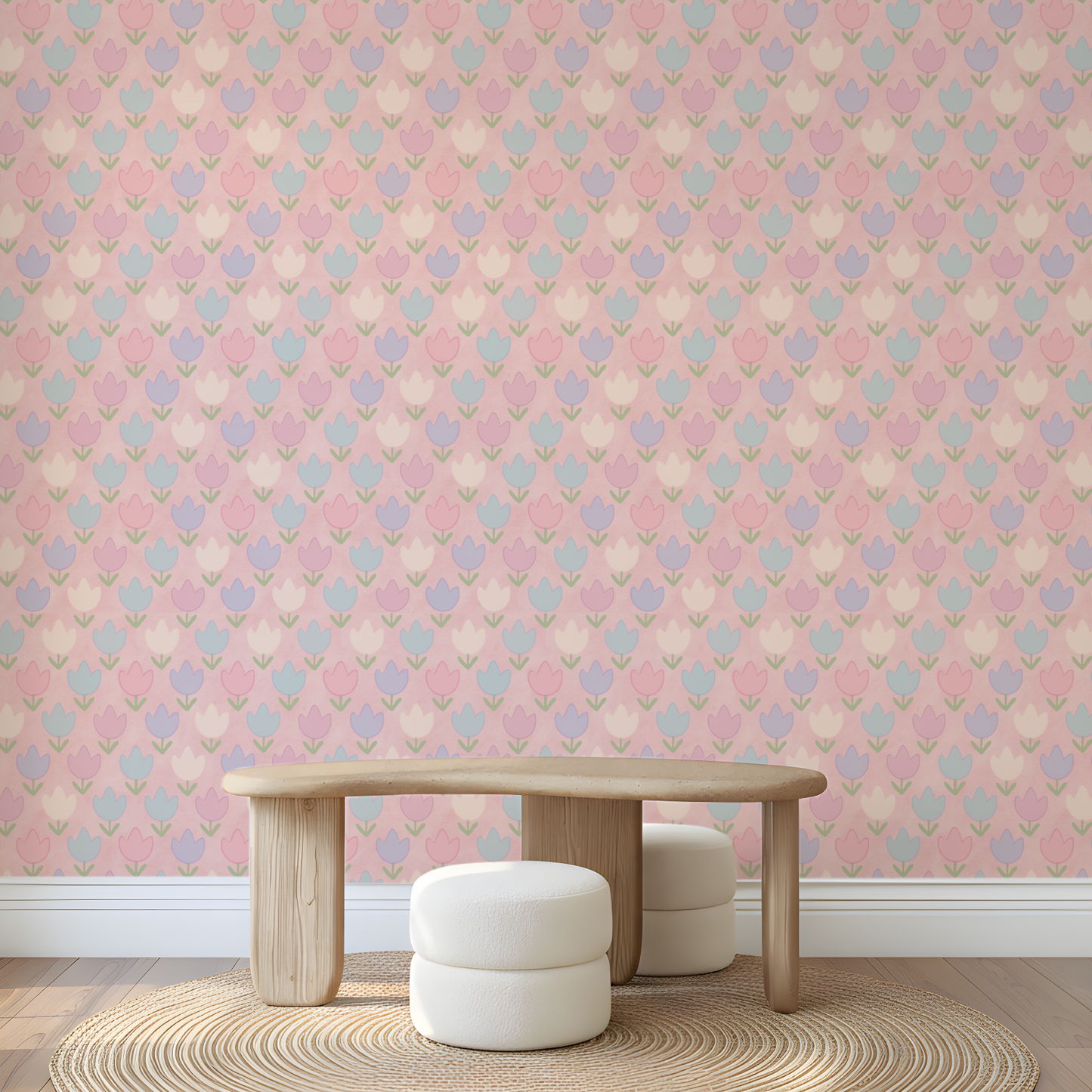 Morning Meadow Blush Wallpaper