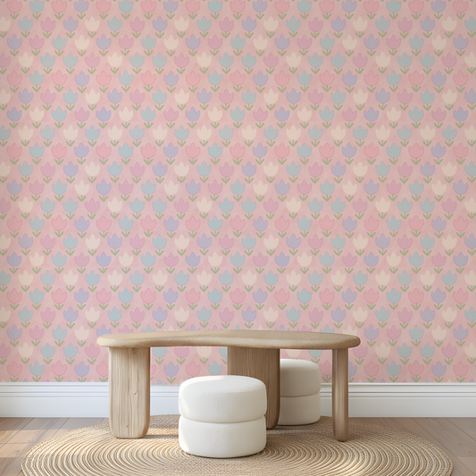 Morning Meadow Blush Wallpaper