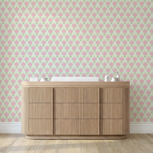 Morning Meadow Mint Wallpaper