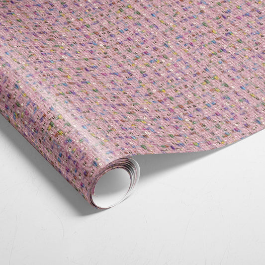 Party Pink Tweed Wrapping Paper Set of 2