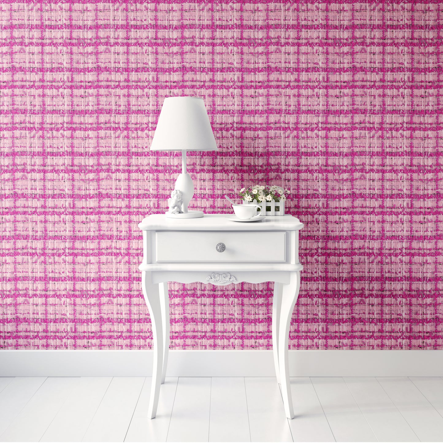 Power Pink Remix Tweed Wallpaper