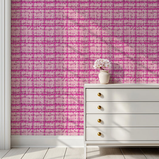 Power Pink Remix Tweed Wallpaper