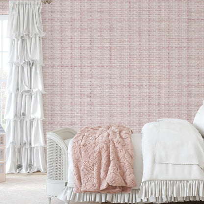 Precious Pink Weave Wallpaper