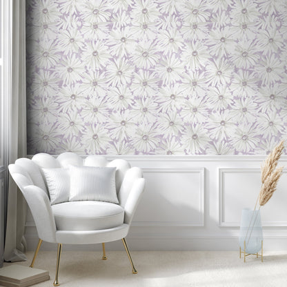 Perfect Purple Watercolor Floral Wallpaper