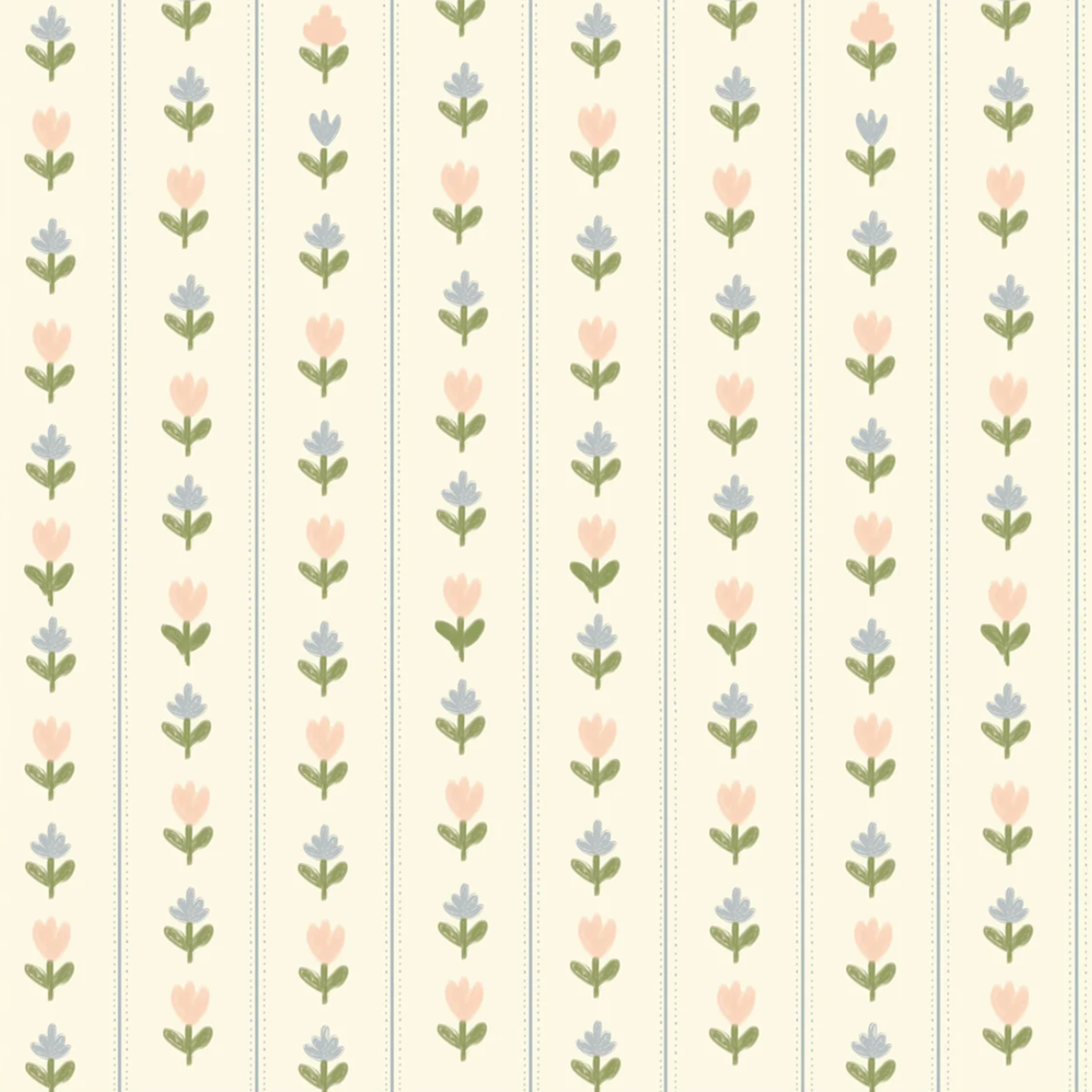 Tulip Lane Cream Wallpaper