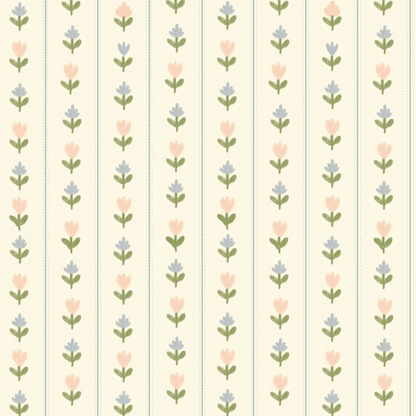 Tulip Lane Cream Wallpaper