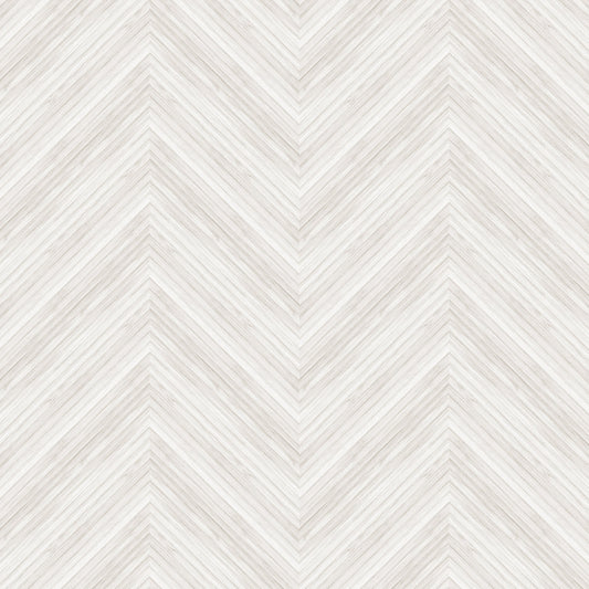 Bamboo Chevron Wallpaper in Cream Vinyl