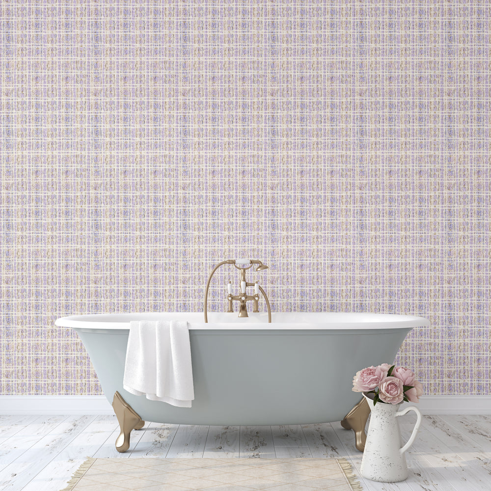 Ingrid Purple Tweed Wallpaper
