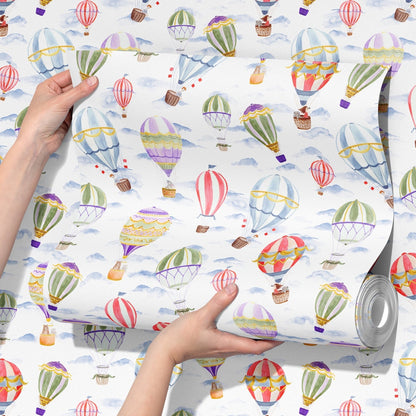 Up Up and Away Wallpaper in White