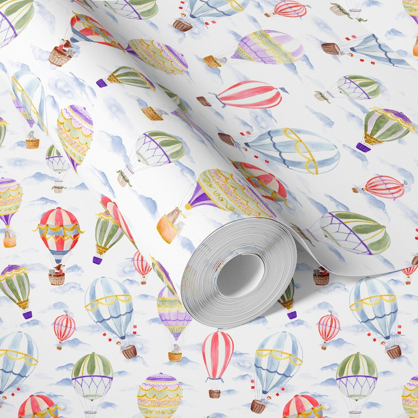 Up Up and Away Wallpaper in White