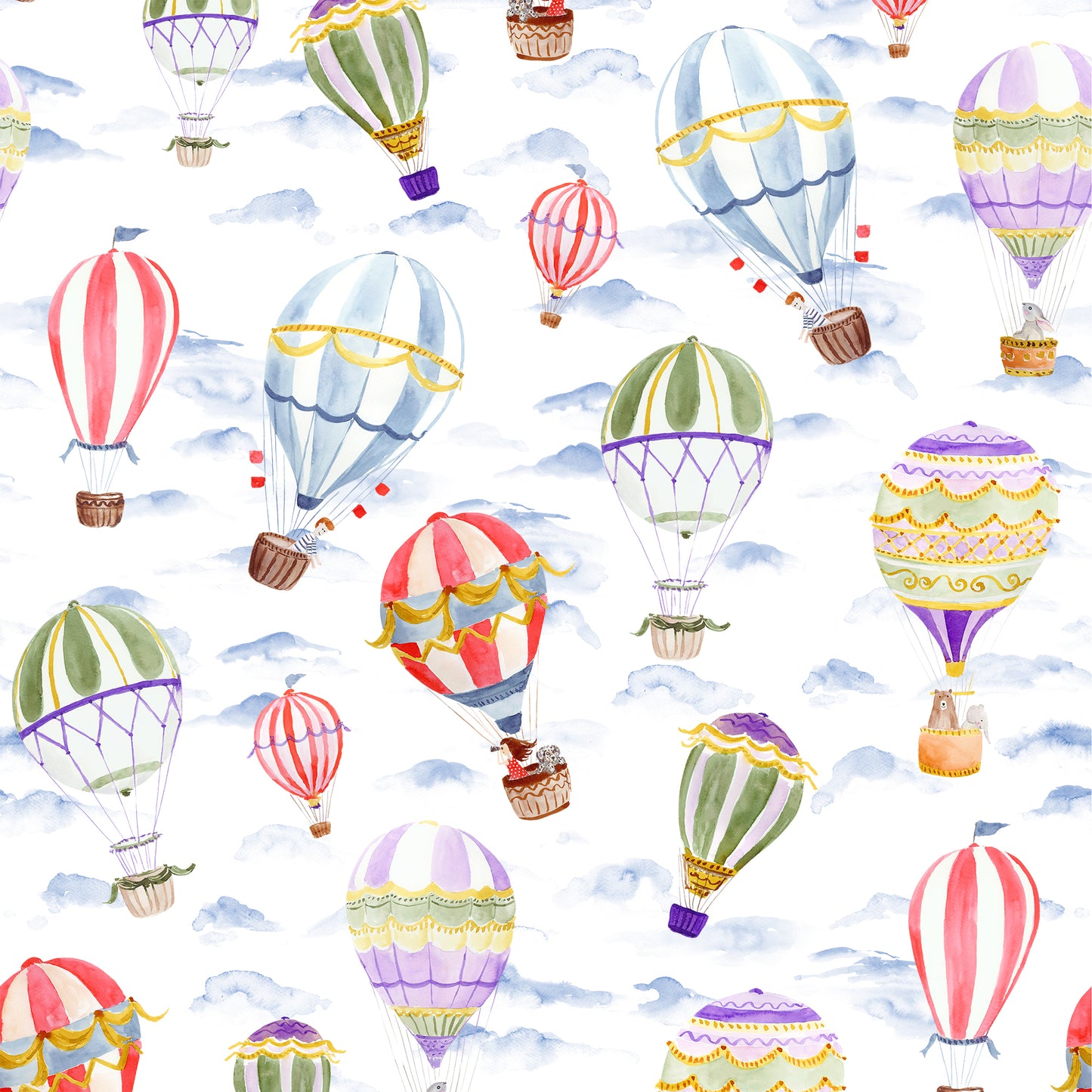 Up Up and Away Wallpaper in White