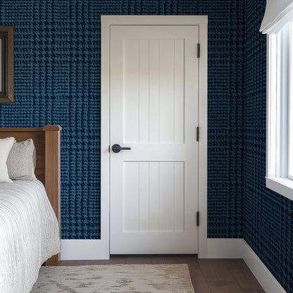 Empire Navy Plaid Wallpaper