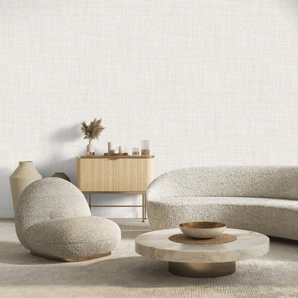 Tonal Boucle Wallpaper in Cream