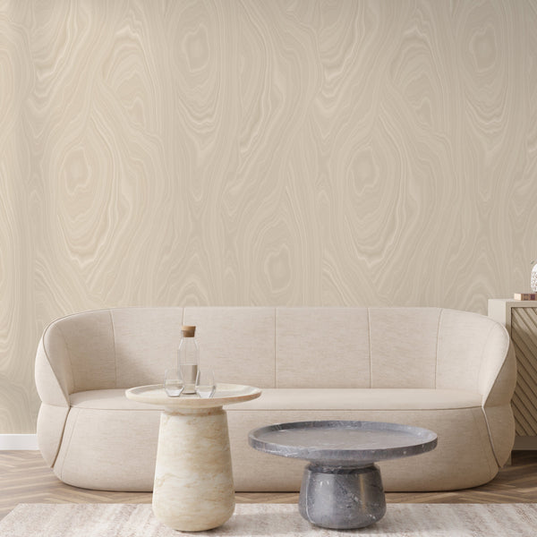 Tonal Malachite Wallpaper in Almond