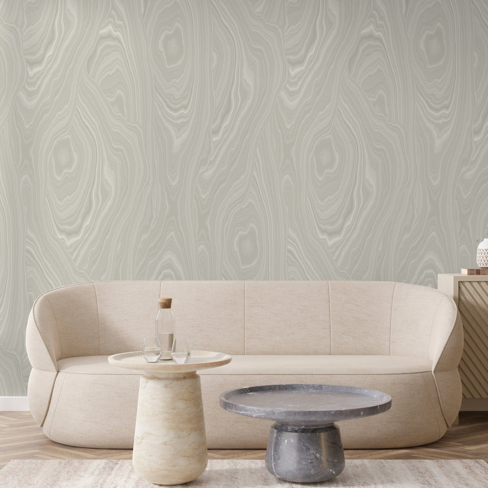 Tonal Malachite Wallpaper in Putty
