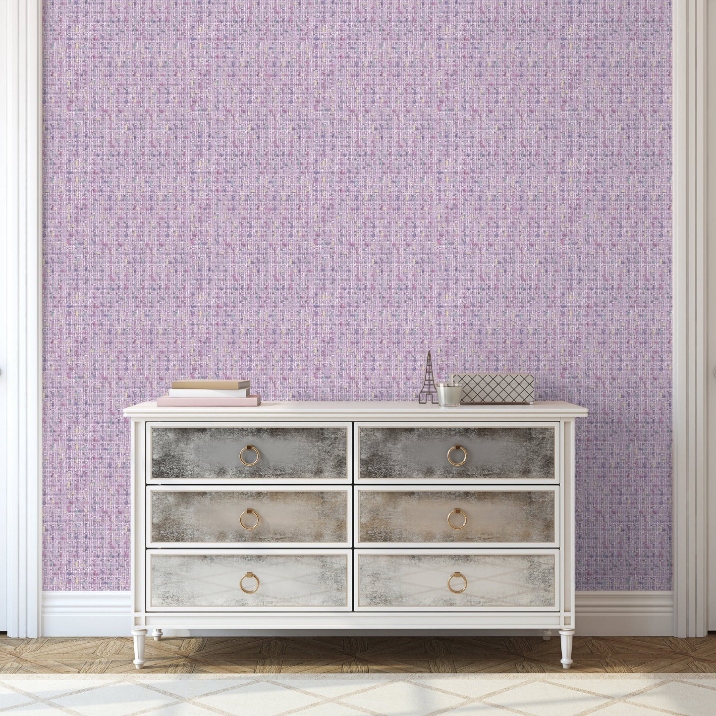Dream House Purple Tweed Wallpaper